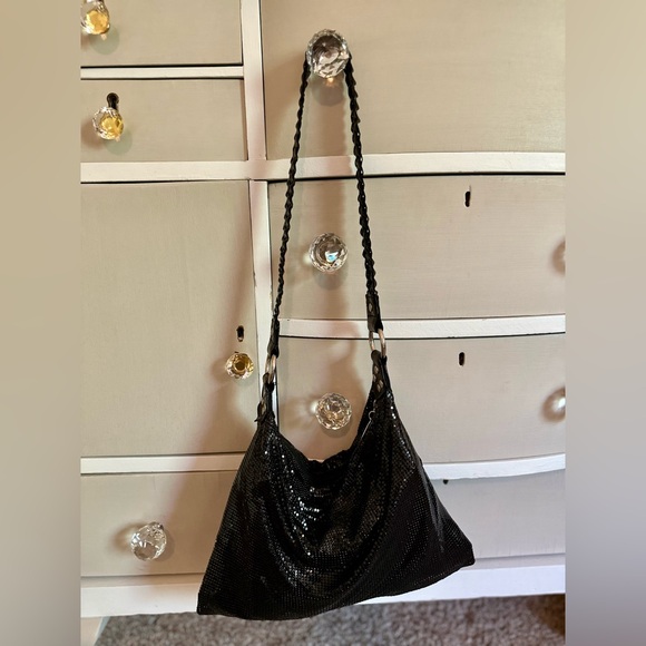 Vintage Black Mesh WHITING DAVIS Hand Bag Purse - Picture 15 of 17